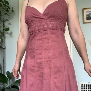 Elie Tahari deep rose spaghetti strap midi dress